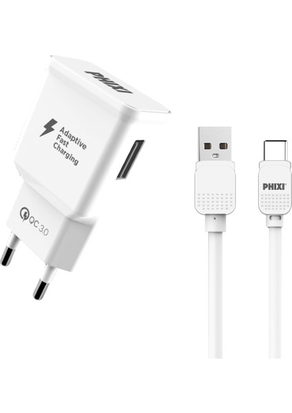 QCH202T Basic 12V / 3A Qualcomm 3.0 Type-C USB Kablolu Hızlı Şarj Cihazı