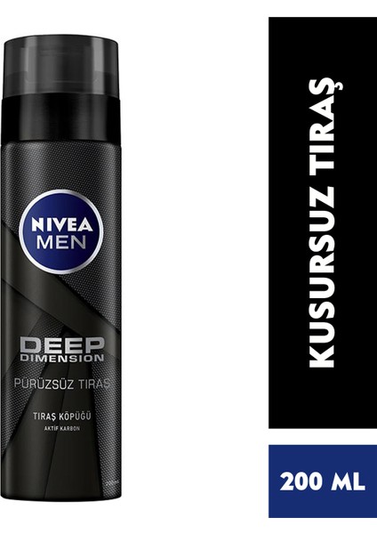 NIVEA Men Deep Dimension Tıraş Köpüğü 200ml;Kusursuz Tıraş