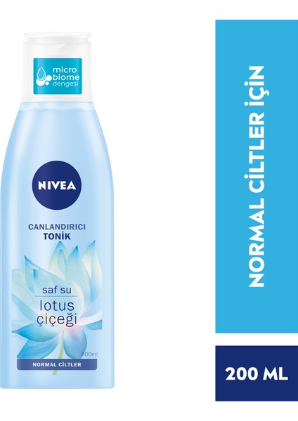 NIVEA Canlandırıcı Tonik 200ml;Normal Ciltler;Yüz Temizleme;Saf Su ve Lotus Çiçeği