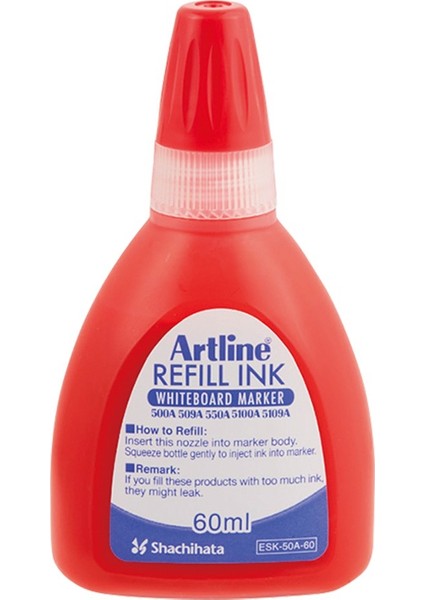 : Beyaz Tahta Markörleri Için Yedek Mürekkep : 60 ml : Kırmızı