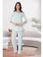 Turkuaz Dantelli Hamile Lohusa Pijama Takımı 1