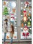 Noel Baba Geyik Kardan Adam ve Kış Temalı Duvar Pencere Sticker 1