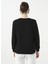 Bisiklet Yaka Baskılı Siyah Kadın Sweatshirt Monısa 4