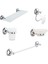 Krom Banyo Aksesuar Takımı , Sabunluk, Havluluk, Kağıtlık, Fırçalık,etajer 1