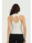 Bej Çapraz Askılı Slim Fit Ribana Kadın Atlet 2