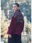 Boğazlı Etnik Desenli Peluş Sweatshirt Bordo 4