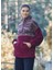 Boğazlı Etnik Desenli Peluş Sweatshirt Bordo 3