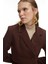 Kruvaze Crop Blazer Ceket Kahverengi 4