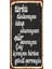 Türkü Kitap Şiir Çay (10 cm x 20 Cm) Mini Retro Ahşap Poster 1