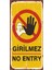 Girilmez No Entry (10 cm x 20 Cm) Mini Retro Ahşap Poster 1