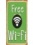 Free Wifi (10 cm x 20 Cm) Mini Retro Ahşap Poster 1