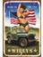 Pin Up Kızlar ve Jepp Retro Ahşap Poster 1