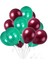 10 Adet Metalik Balon (Koyu Yeşil - Bordo )- Helyum Gazı Uyumludur.-Dogum Günü Parti Balonları 1