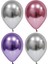 10 Adet Gümüş-Pembe-Mor Krom Balon (Aynalı Balon) 1