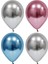 12 Adet Renkli-Pembe Krom Balon (Aynalı Balon) 1