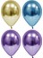 50 Adet Altın-Mavi - Mor Krom Balon (Aynalı Balon) 1