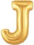 J Harfi Altın (Gold) Renk Folyo Balon-40 Santim -Harf Isim Folyo Balon 1