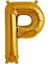 P Harfi Altın (Gold) Renk Folyo Balon-40 Santim -Harf Isim Folyo Balon 1