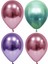 50 Adet Pembe-Mor-Yeşil Krom Balon (Aynalı Balon)Balon Bandı+5 Metre Balon Zinciri 1