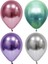 5 Adet Pembe Yeşil Mor Gümüş Krom (Aynalı ) Balon - Balonlar Helyum Uyumludur. 1
