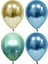 25 Adet Altın-Mavi-Yeşil Krom Balon (Aynalı Balon) 1