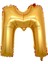 M Harfi Altın (Gold) Renk Folyo Balon-40 Santim -Harf Isim Folyo Balon 1
