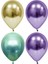 50 Adet Altın-Mor-Yeşil Krom Balon (Aynalı Balon)Balon Bandı+5 Metre Balon Zinciri 1