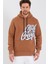 Kapüşonlu Kanguru Cepli Baskılı Sweatshirt 1