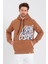 Kapüşonlu Kanguru Cepli Baskılı Sweatshirt 4