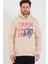 Kapüşonlu Kanguru Cepli Baskılı Sweatshirt 1