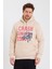 Kapüşonlu Kanguru Cepli Baskılı Sweatshirt 4