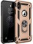 Apple iPhone Xs Max 6.5 Kılıf Metal Yüzüklü Tank Zırh Standlı Kılıf 1