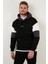 Renk Bloklu Regular Fit Kapüşonlu İçi Tüylü Yumuşak Şardonlu Sweat Erkek SWEAT 5905299 2