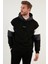 Renk Bloklu Regular Fit Kapüşonlu İçi Tüylü Yumuşak Şardonlu Sweat Erkek SWEAT 5905299 4