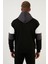 Renk Bloklu Regular Fit Kapüşonlu İçi Tüylü Yumuşak Şardonlu Sweat Erkek SWEAT 5905299 5