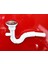 YT51 Çift Çıkışlı Sifon-Makina Çıkışlı Körüklü Lavabo Evye Gideri Sifonu Beyaz 1