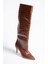 Taba Kroko Baskı Alçak Topuklu Kadın Çizme N749204011 4