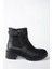 Siyah Deri Kadın Bot N555053803 4