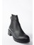 Siyah Deri Kadın Bot N555053803 5