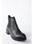 Siyah Deri Kadın Bot N555053903 5