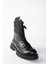 Siyah Deri Günlük Kadın Postal Bot N555101503 4
