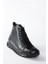 Siyah Deri Comfort Ortopedik Taban Kadın Bot N555391003 4