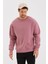 Bisiklet Yaka Şardonlu Basic Sweatshirt Somon 1