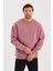 Bisiklet Yaka Şardonlu Basic Sweatshirt Somon 2