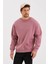 Bisiklet Yaka Şardonlu Basic Sweatshirt Somon 3