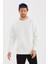 Bisiklet Yaka Şardonlu Basic Sweatshirt Ekru 1