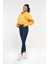 Happy Sarı Fermuarlı Nakışlı Kadın Sweatshirt 3