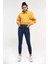 Happy Sarı Fermuarlı Nakışlı Kadın Sweatshirt 5
