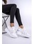 Beyaz Dolgu Topuklu Sneaker Bağcıklı Spor Ayakkabı - Pily 1