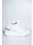 Beyaz Dolgu Topuklu Sneaker Bağcıklı Spor Ayakkabı - Pily 2